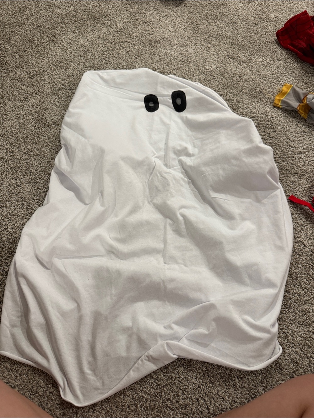 White Ghost overhead costume with Black Eyes